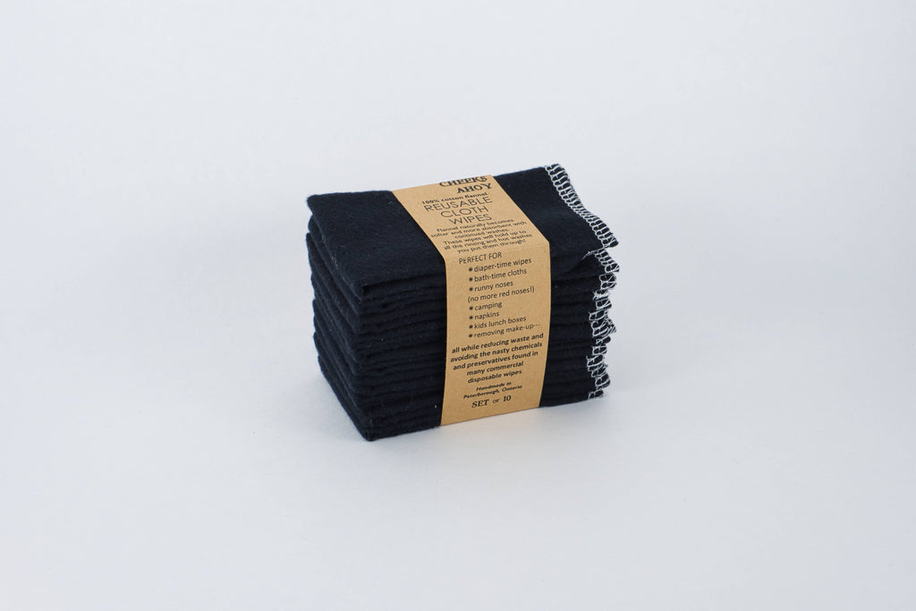 Cloth Wipes: Black / 10pk