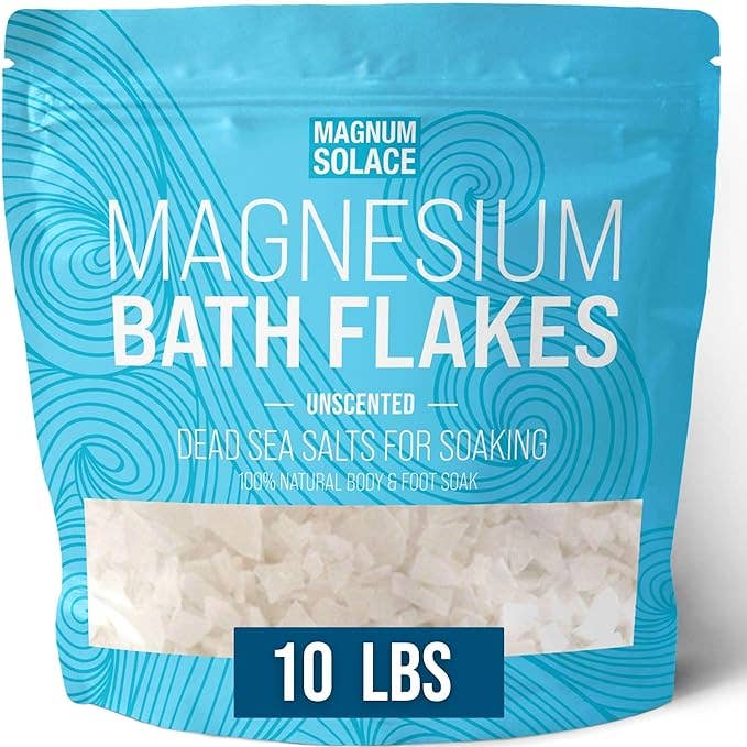 Magnesium Bath Flakes, Dead Sea Bath Salts, Unscented: 3 LB