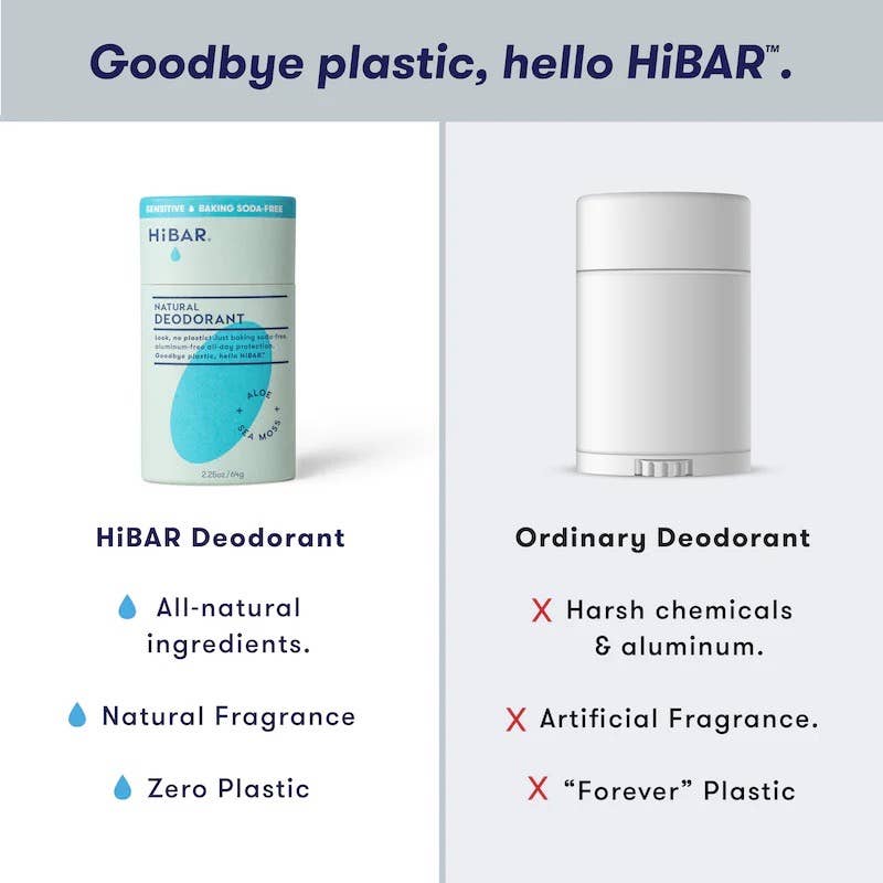 HiBAR Deodorant Sensitive  Aloe + Sea-Moss(Baking soda free)