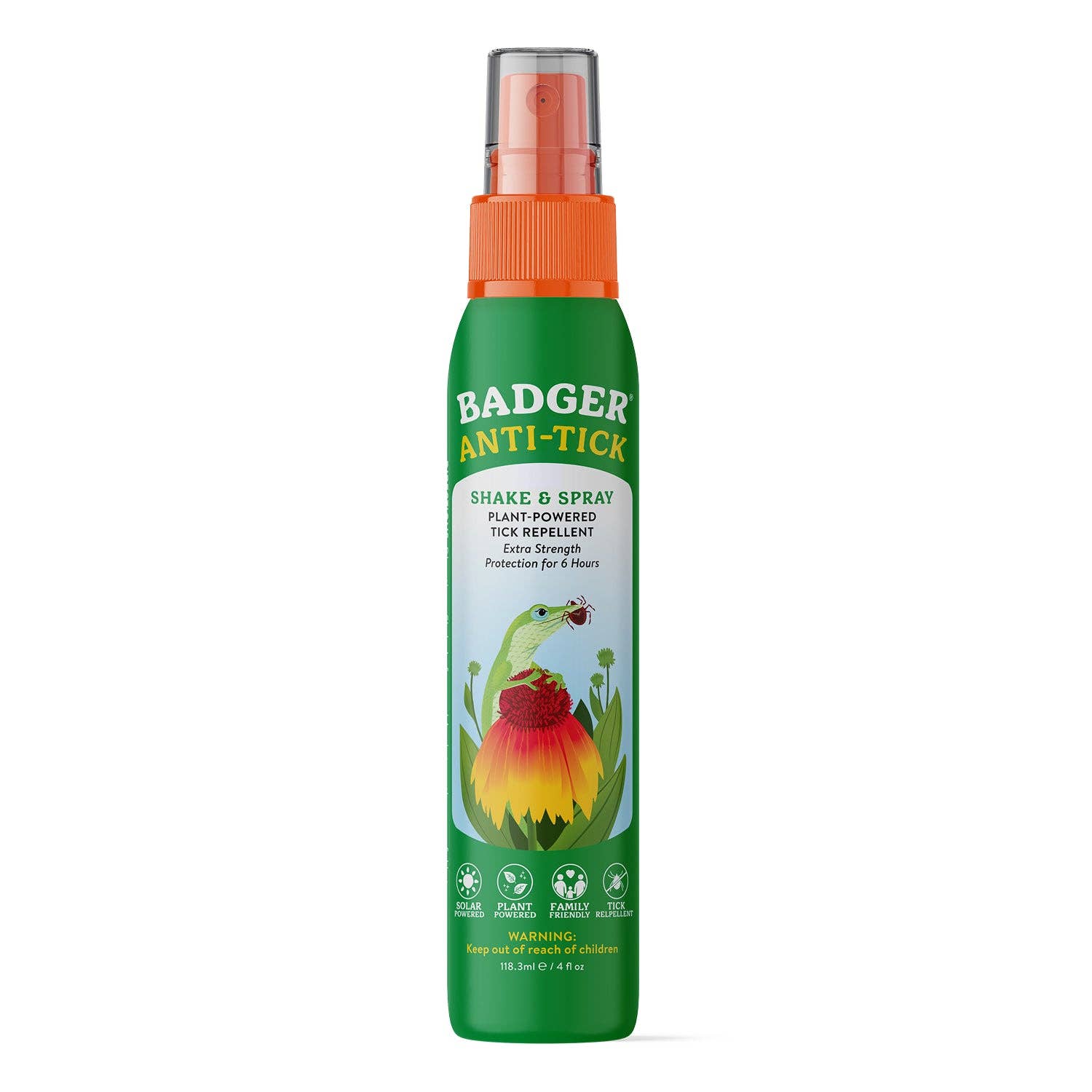 Badger Tick Spray, All Natural Tick Repellent, Deet-Free: 2.7 fl oz Aluminum Bottle