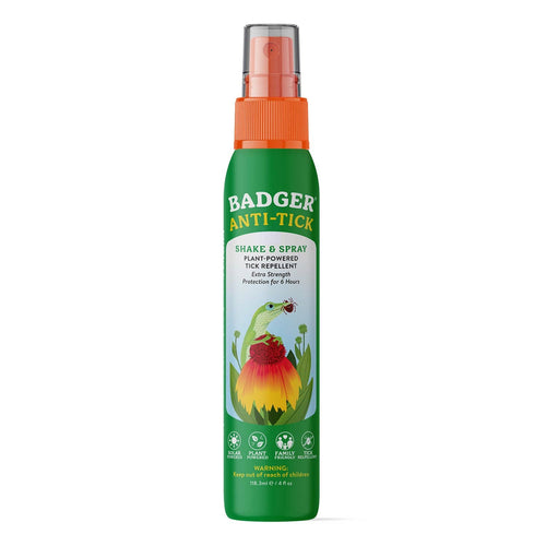 Badger Tick Spray, All Natural Tick Repellent, Deet-Free: 2.7 fl oz Aluminum Bottle