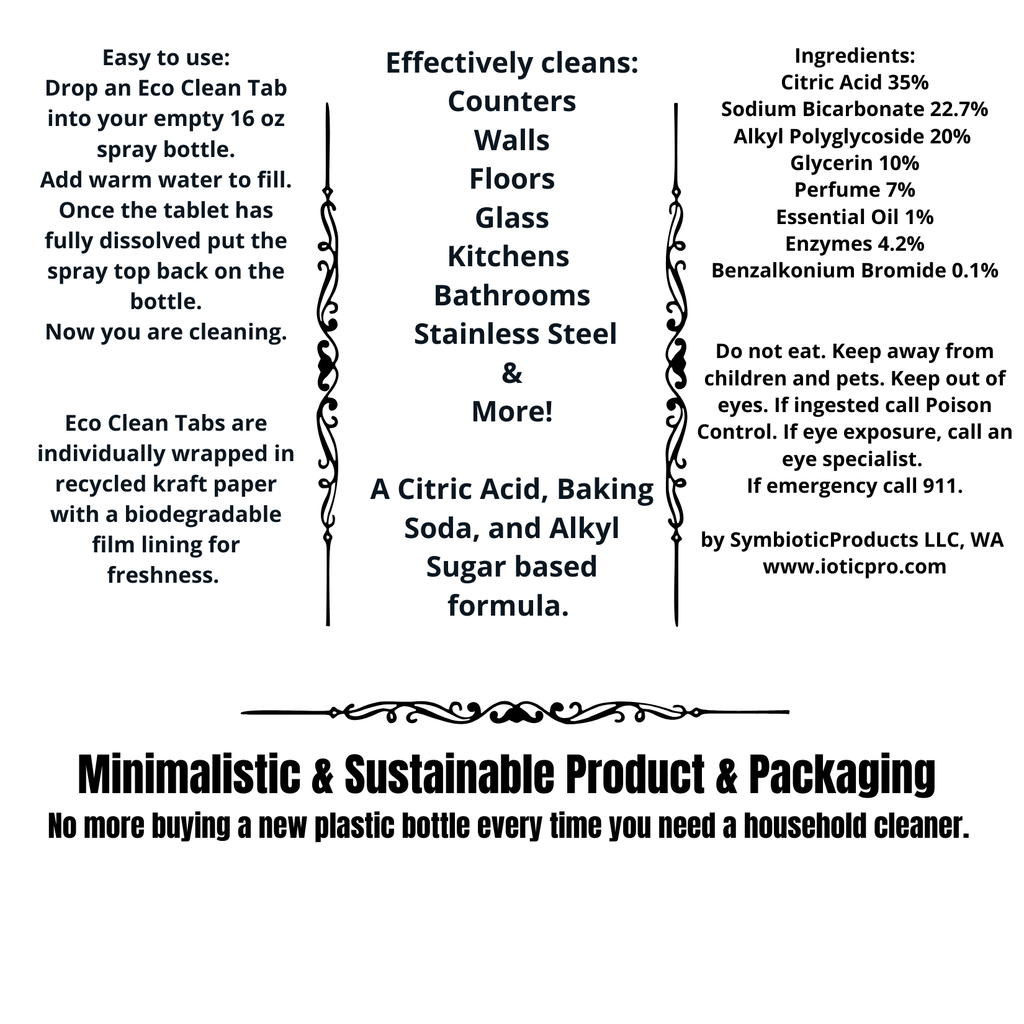 300 Eco Clean Tabs | All-Purpose Cleaner | BULK | Refills: Red Rose