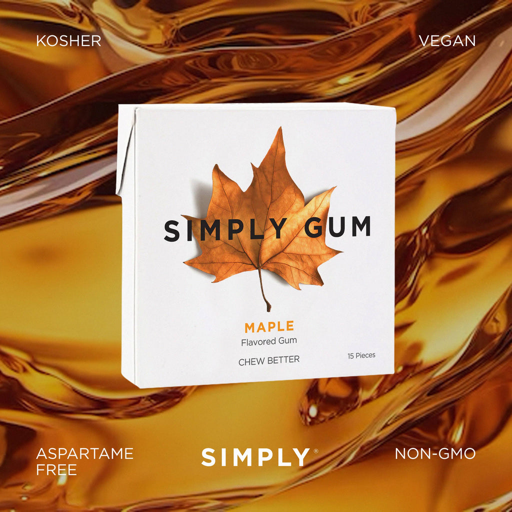 Maple Chewing Gum - Natural + Plastic-Free | 12 Pack