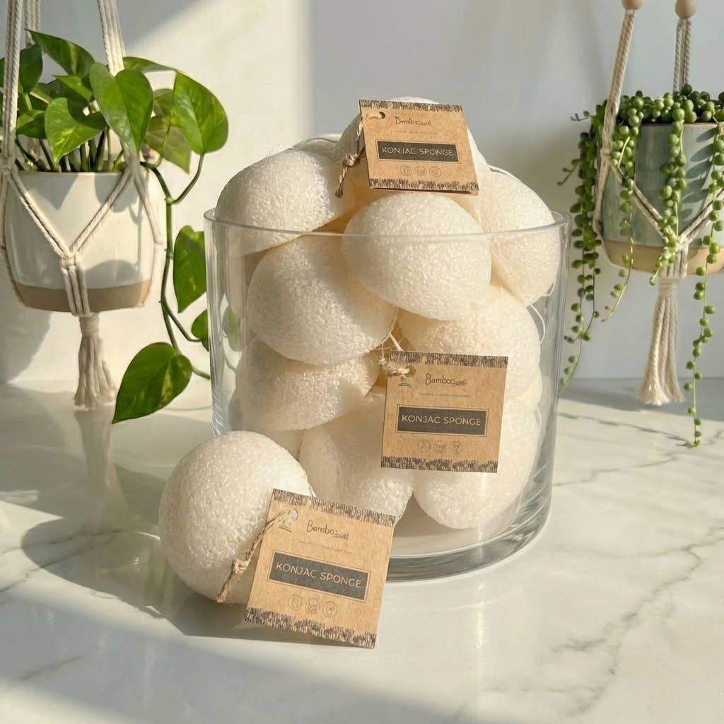 Natural Konjac Facial Cleansing Sponge | Earth Day Best: White