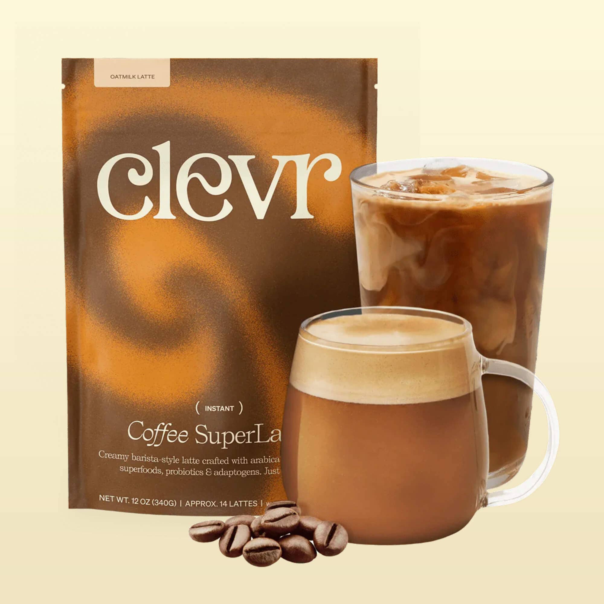 Coffee SuperLatte (14 Servings) | Instant Latte with Adaptogens, Mushrooms and Probiotics: 14 Lattes