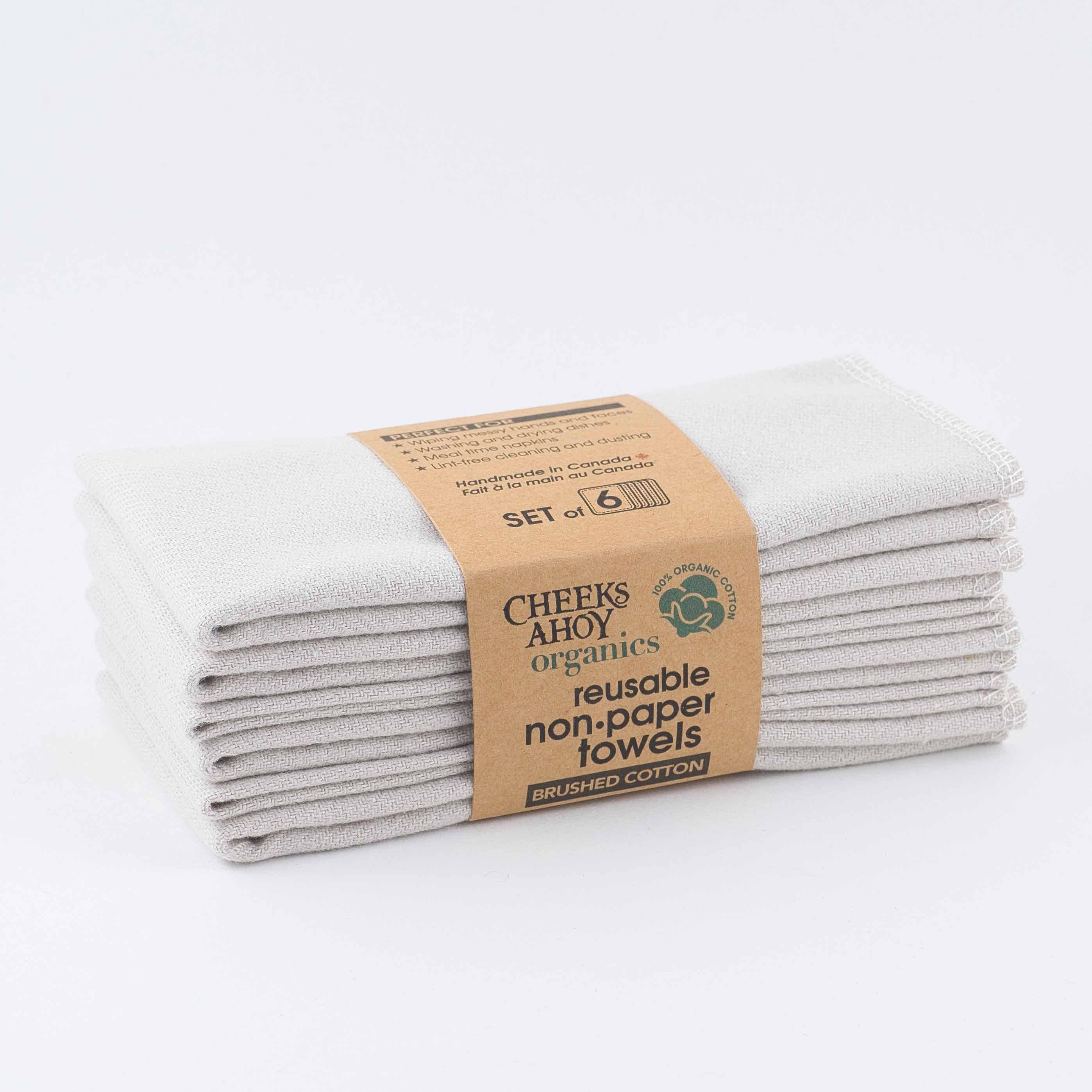 Non-Paper Towels - Organic Brushed Cotton : Oatmeal / 12-pk