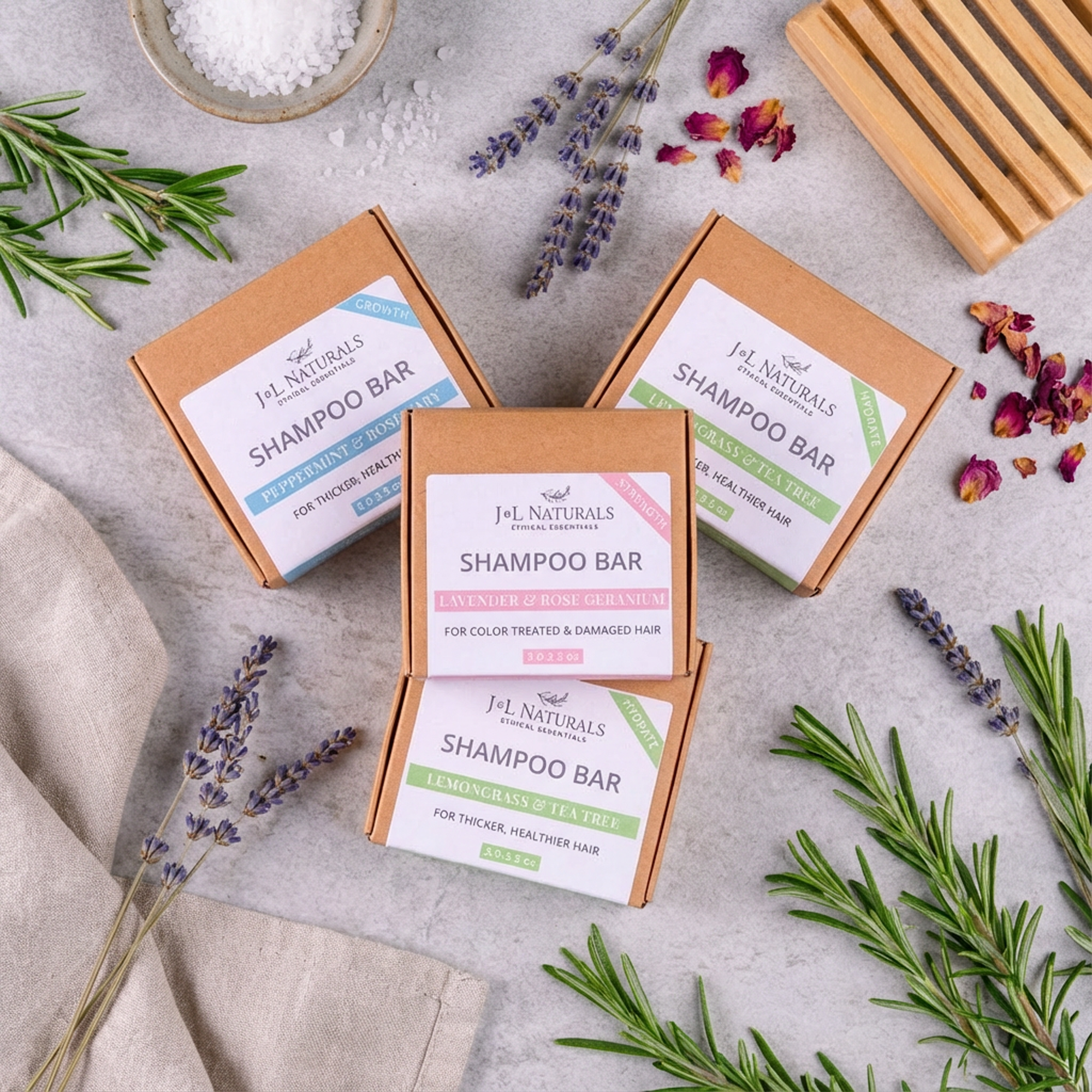 Sulfate-Free Shampoo Bar-3 scents- Growth, Strength, Hydrate: Hydrate / Full Size