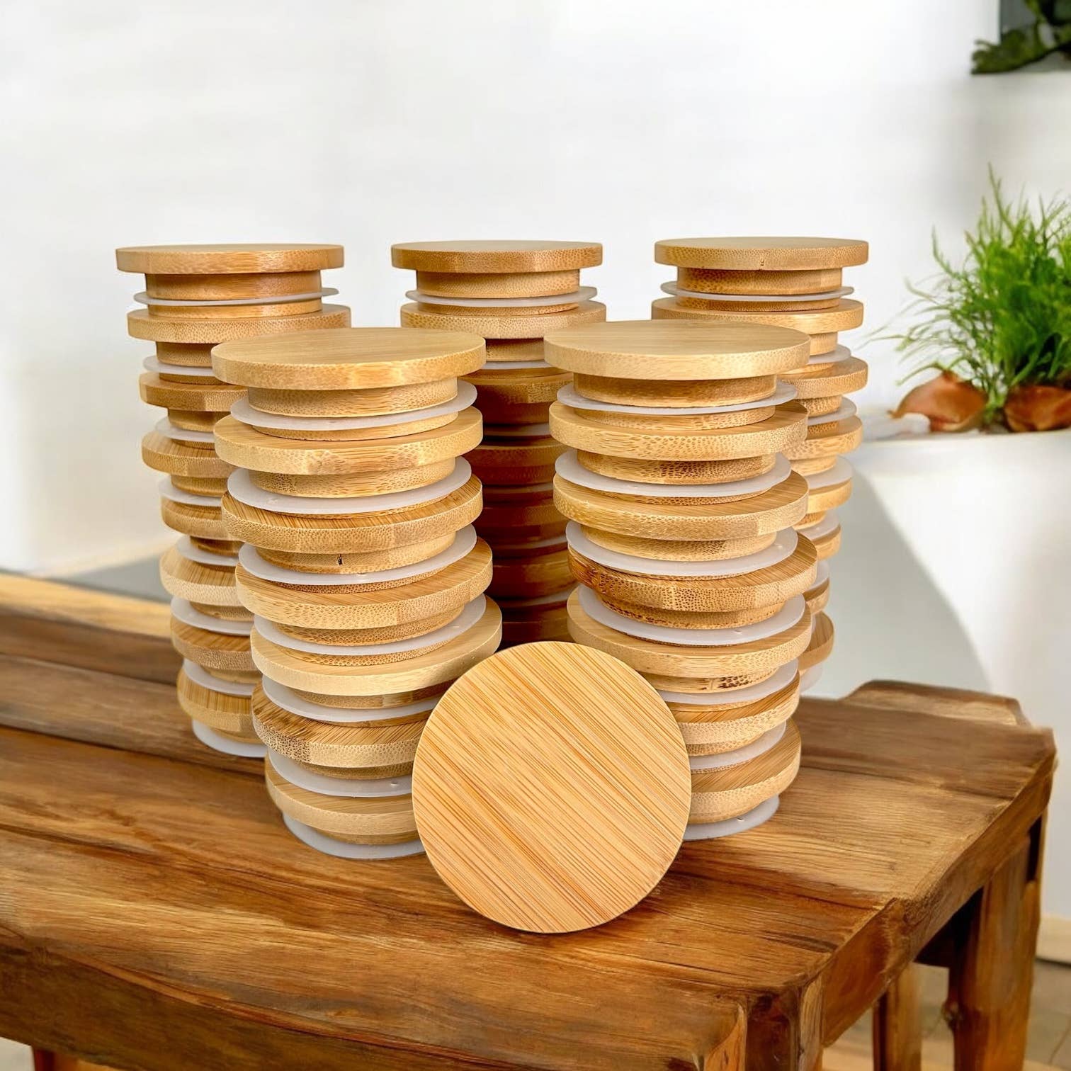 Bamboo Mason Jar Lid | Wide Mouth | Bestseller