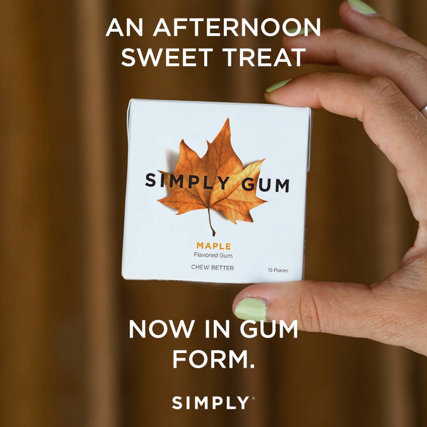 Maple Chewing Gum - Natural + Plastic-Free | 12 Pack