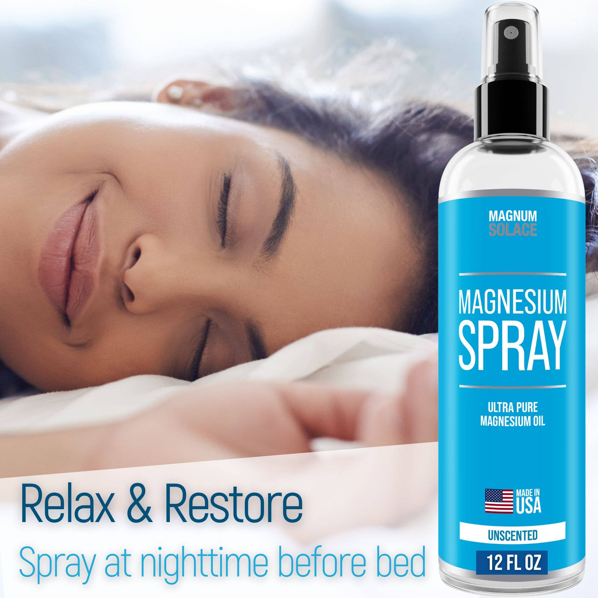 Magnesium Oil Spray for Restless Legs, Sleep, Muscle Relief: 6 oz