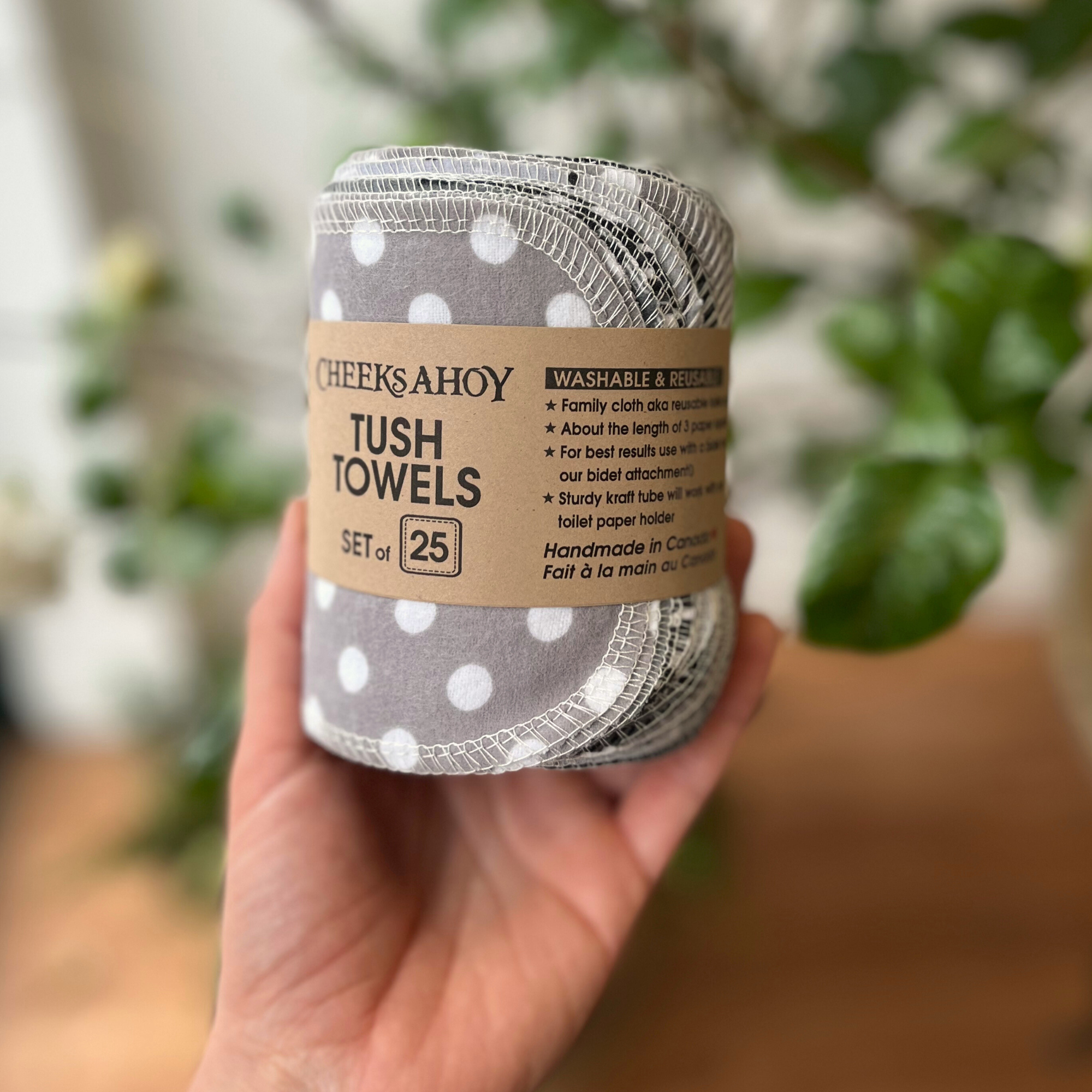 Tush Towels - Reusable Toilet Tissue: Charcoal / 25-pack