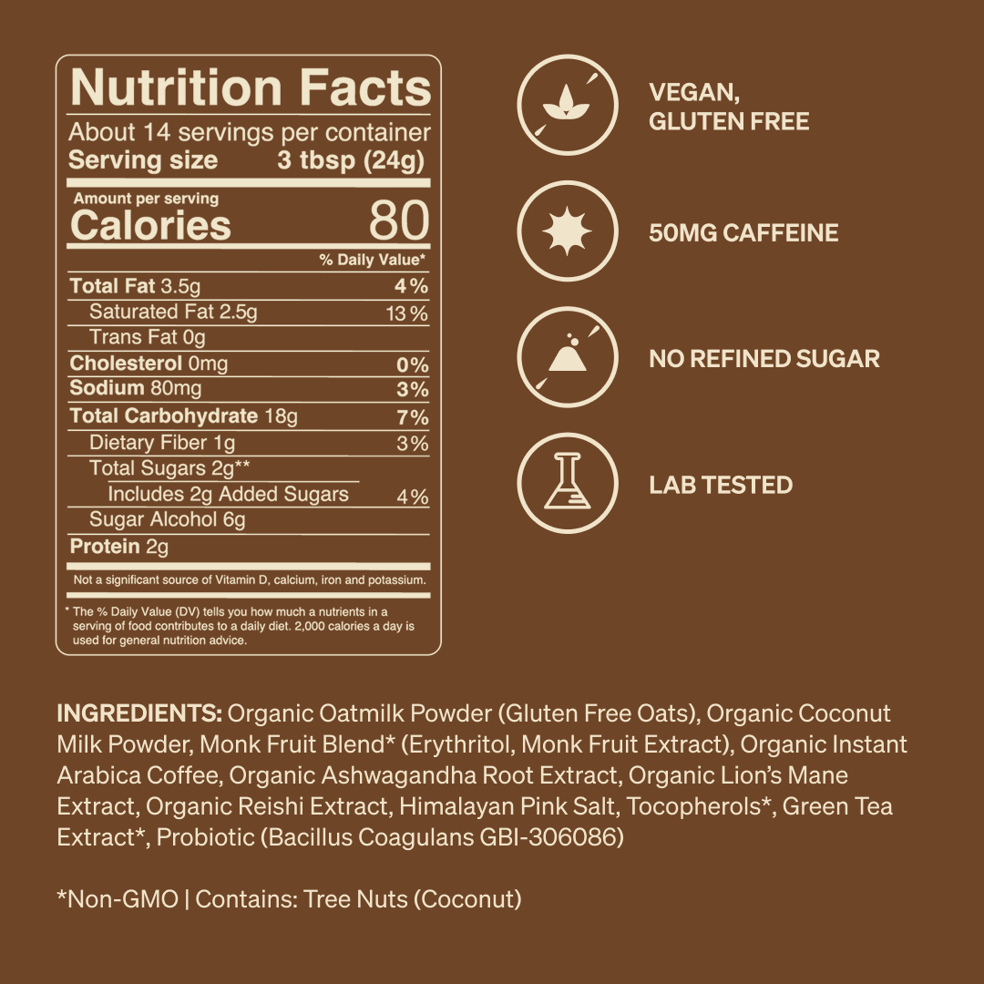 Coffee SuperLatte (14 Servings) | Instant Latte with Adaptogens, Mushrooms and Probiotics: 14 Lattes