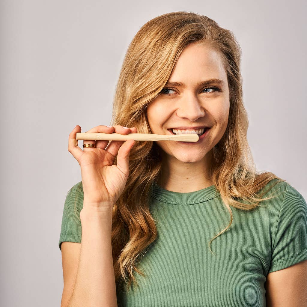 Huppy Bamboo Toothbrush | Plastic-Free with Soft Bristles