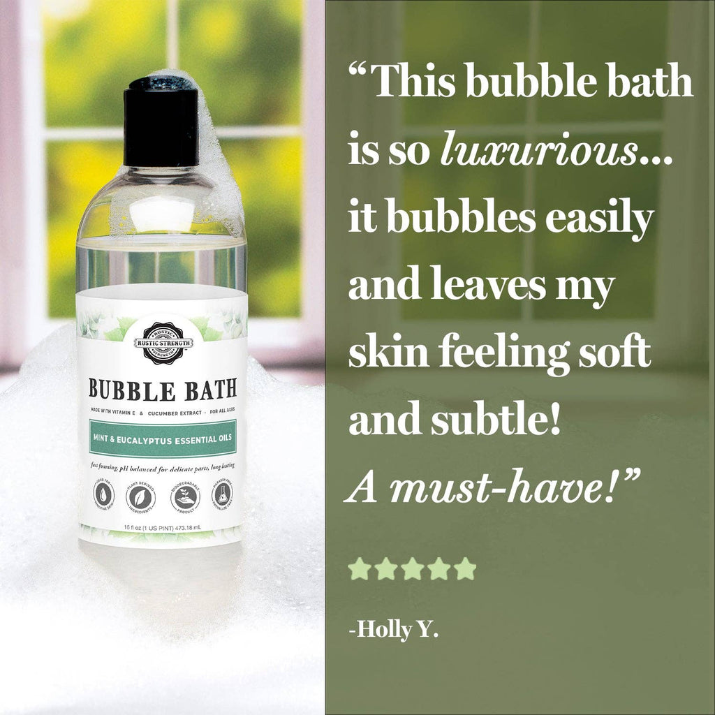 Bubble Bath for Sensitive Skin: Eucalyptus Mint | Sulfate Free | Refill oz