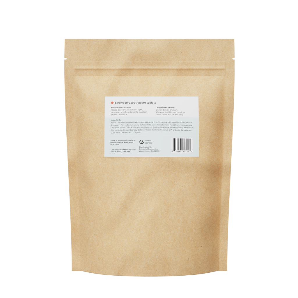Fluoride-Free Toothpaste Tablets | Bulk 32oz | Strawberry