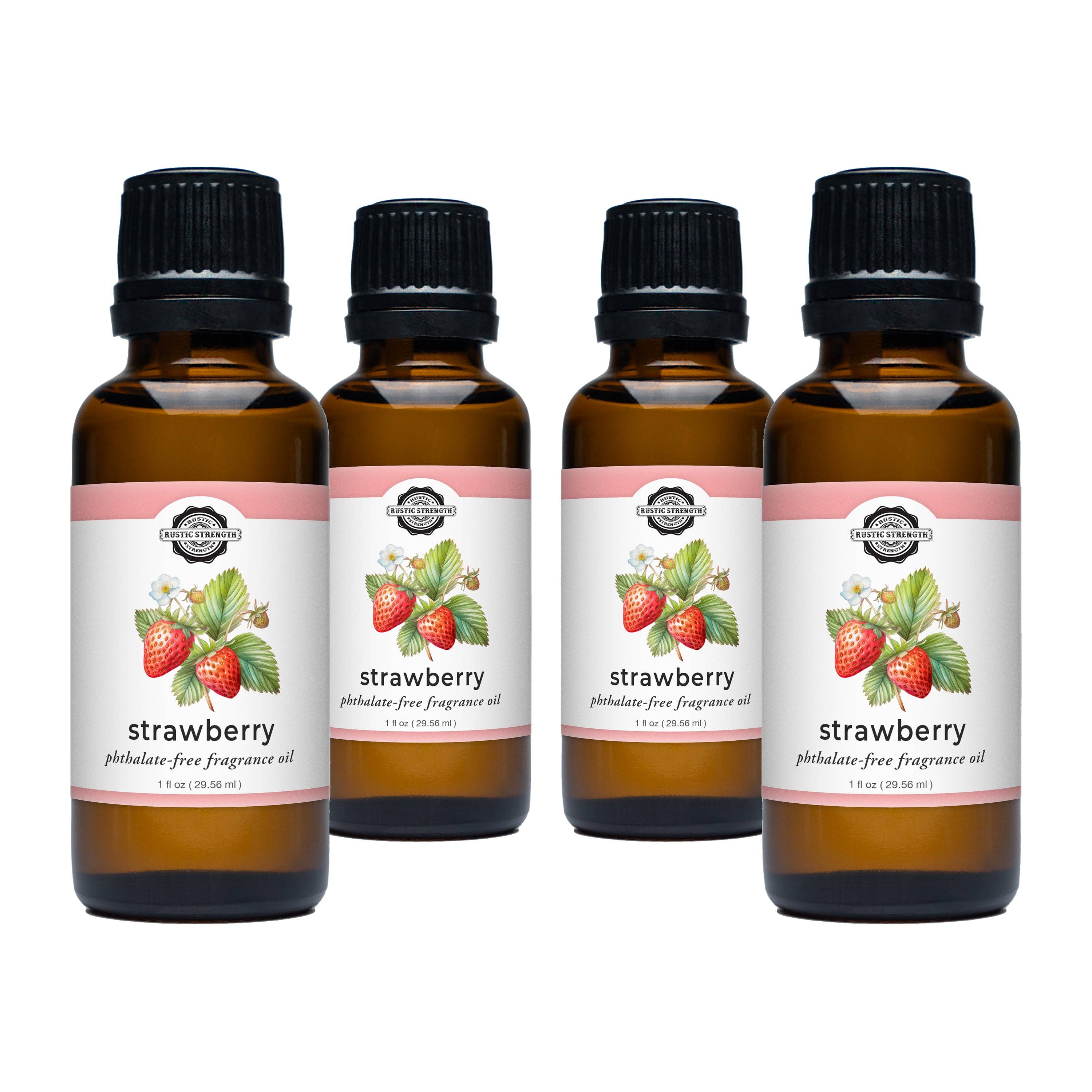 Strawberry Phthalate-Free Fragrance Oil: - 1 oz Glass Vials