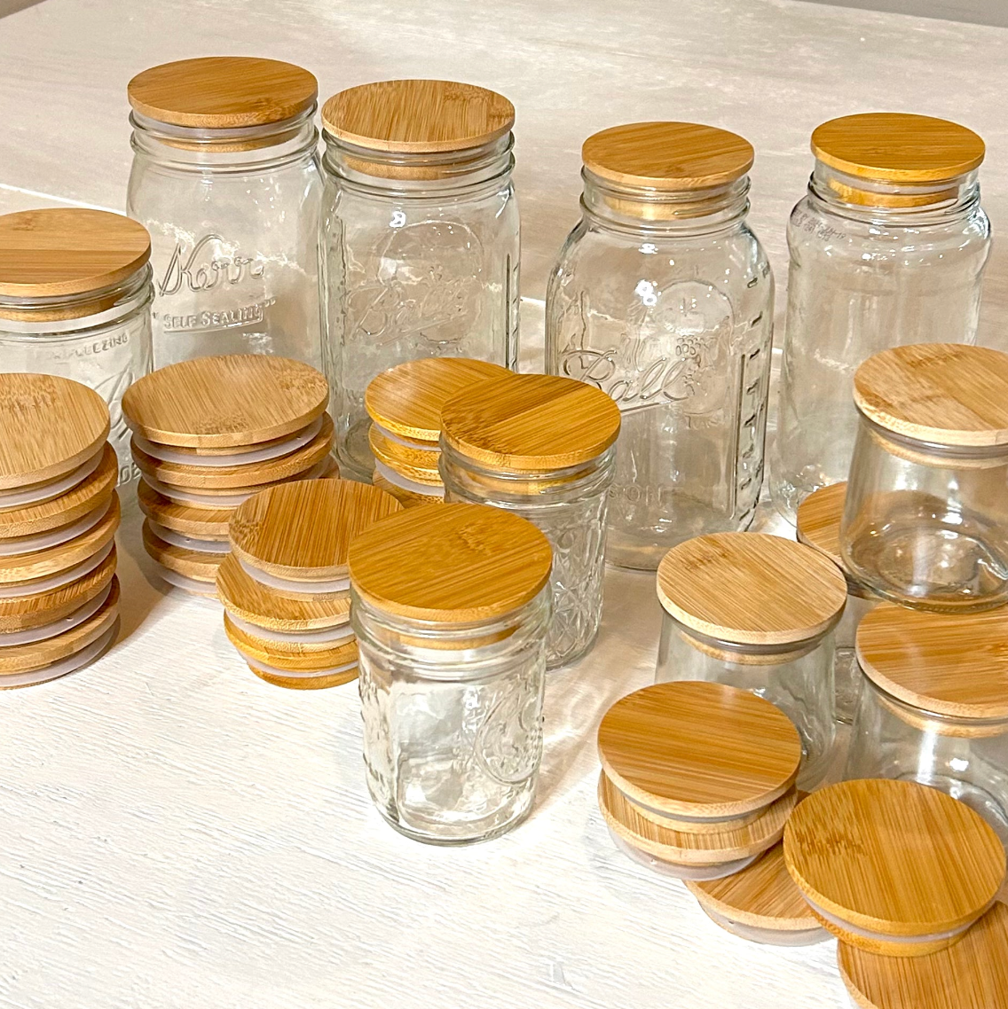 Bamboo Mason Jar Lid | Wide Mouth | Bestseller