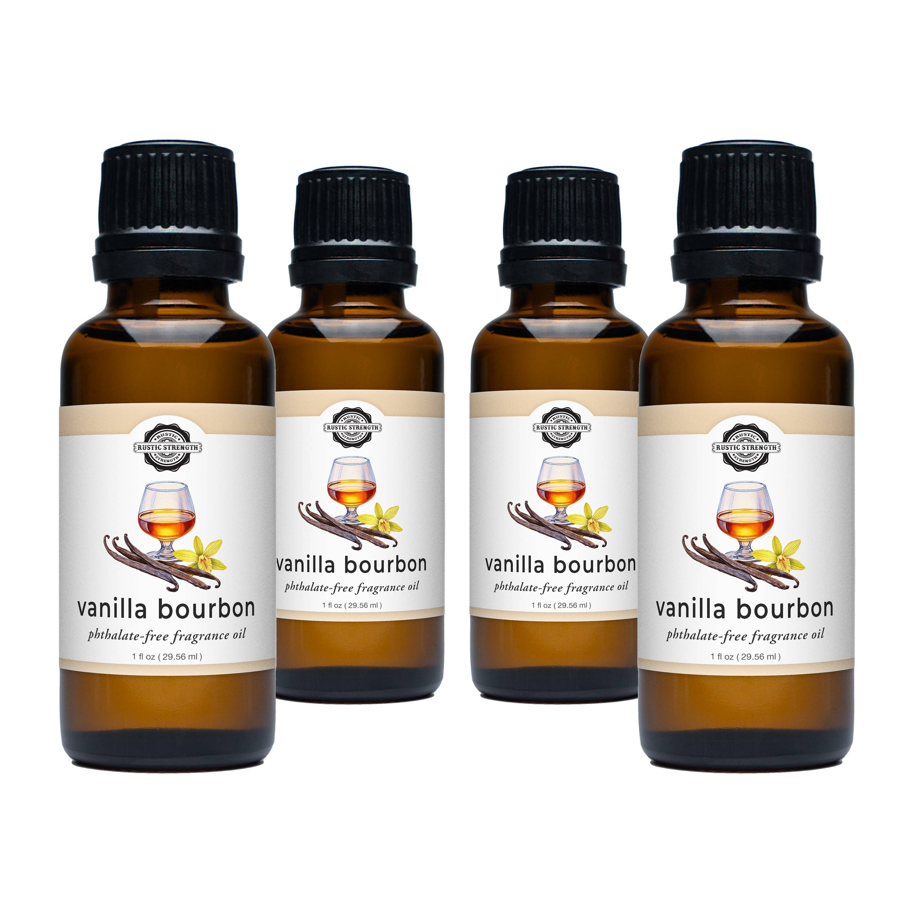 Vanilla Bourbon Phthalate-Free Fragrance Oil: - 1 oz Glass Vials