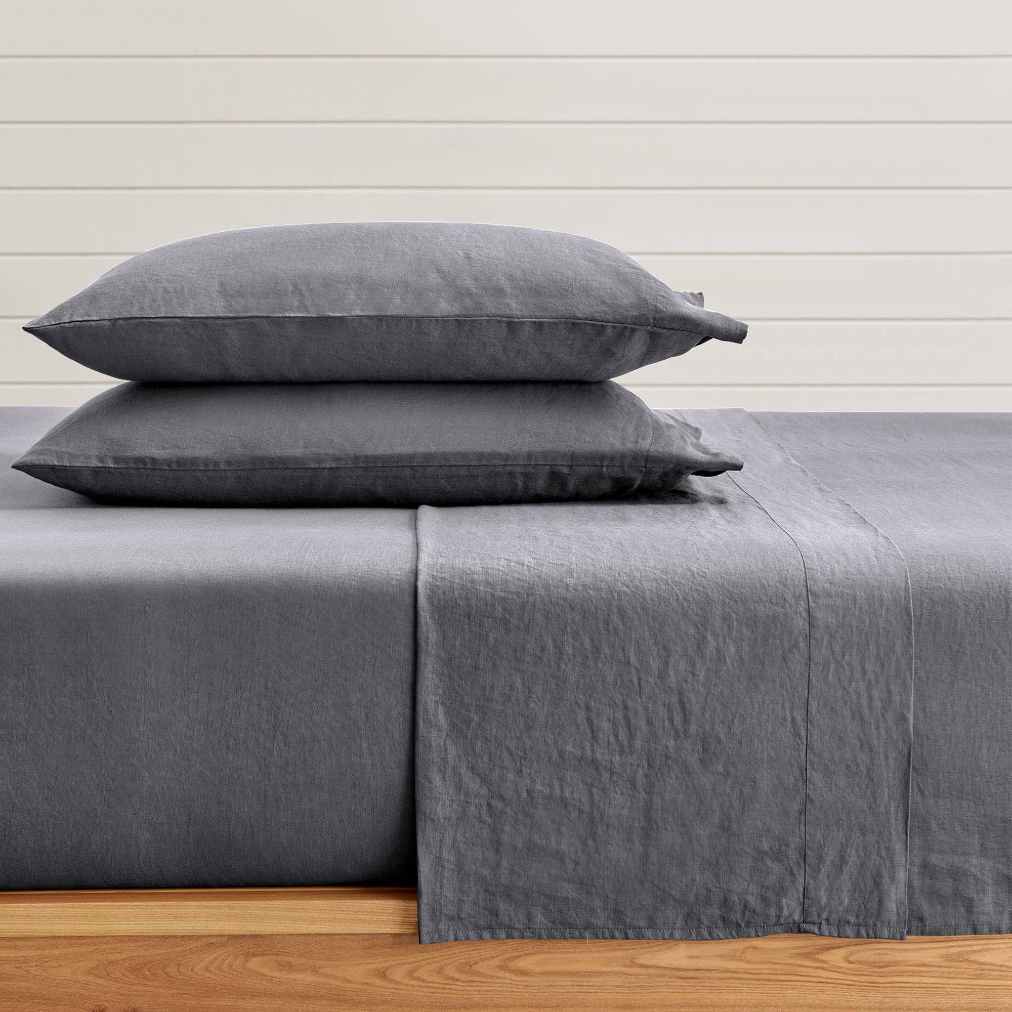 French Flax Washed Linen Sheet Set: White / Cal King
