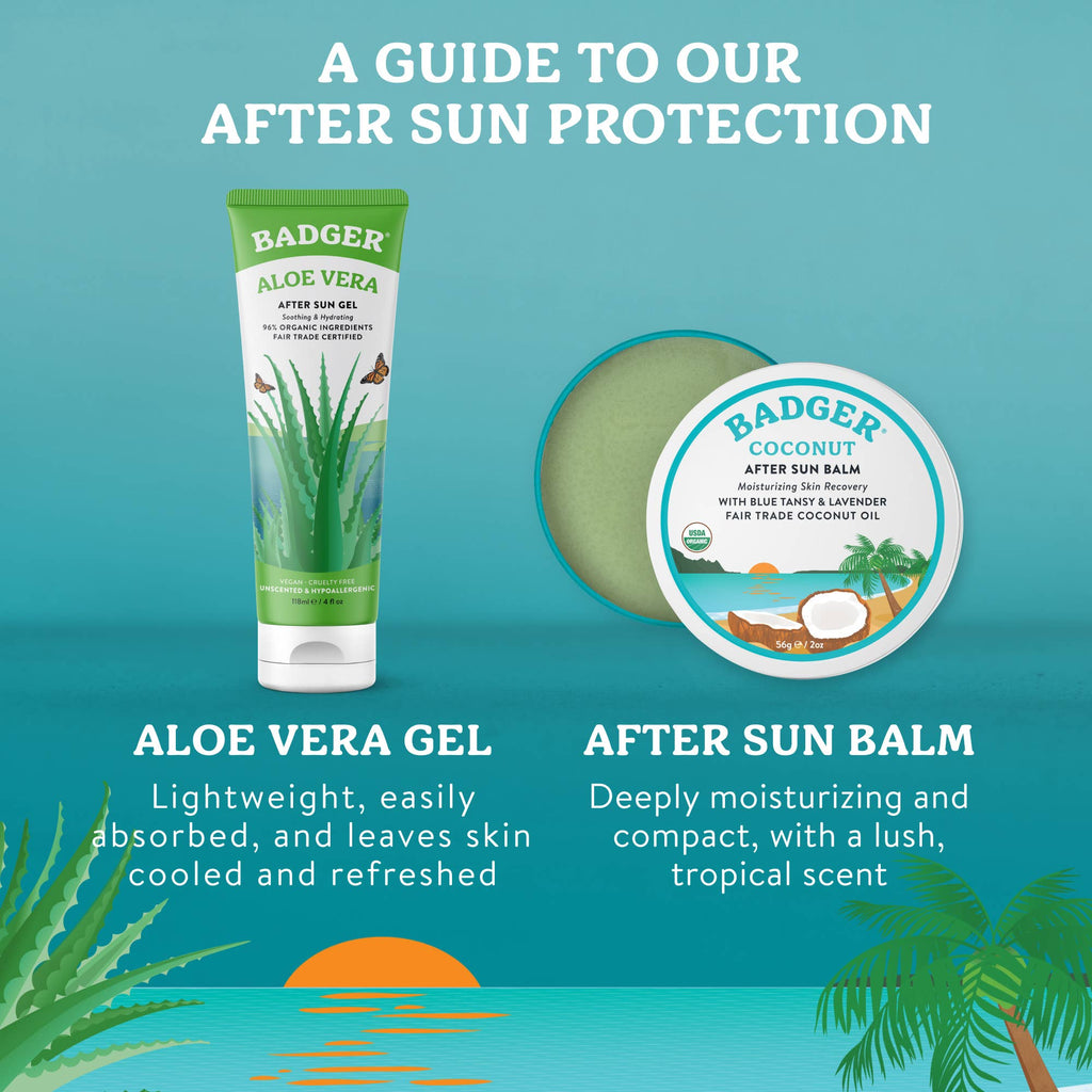 Badger Coconut After Sun Balm, Soothing Sunburn Relief: 2 oz Tin
