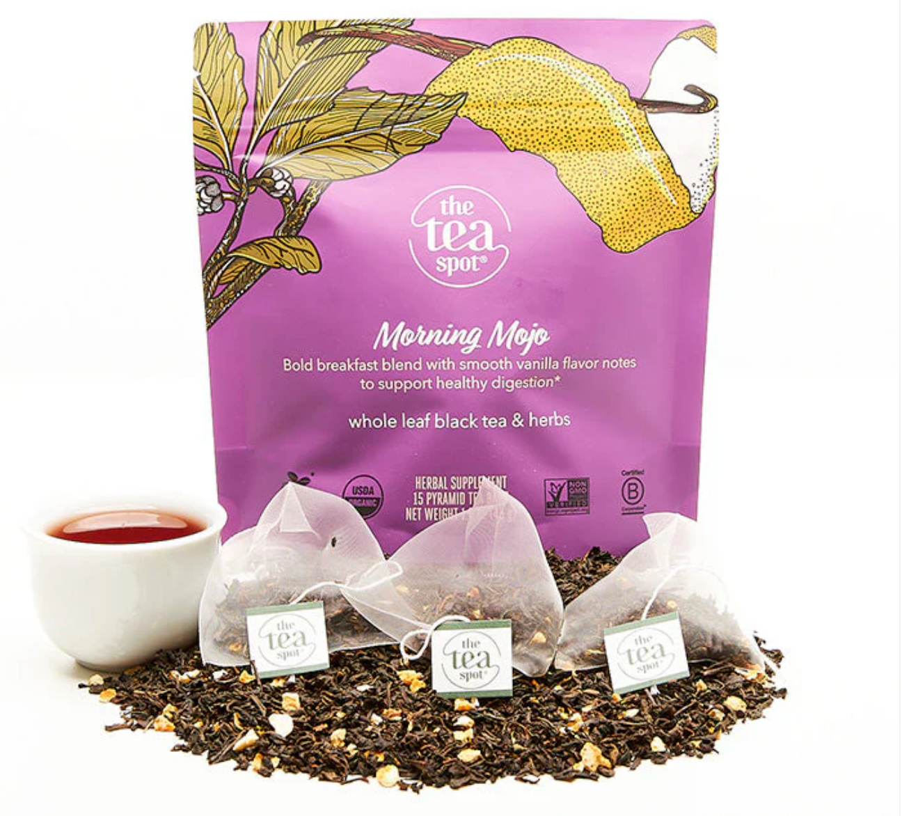 Morning Mojo, Organic Pu'erh Tea: Sample 5 teaspoons