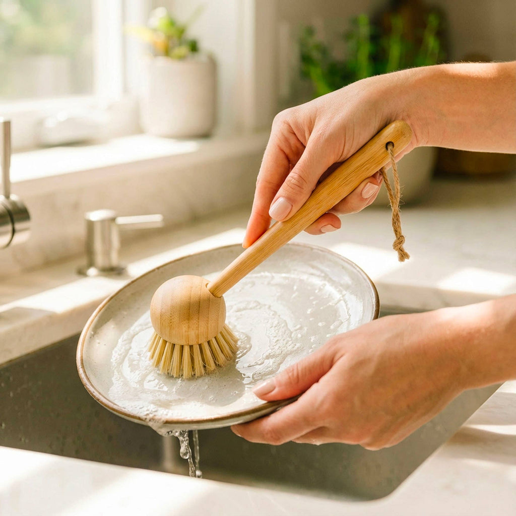 Bamboo Kitchen Dish Scrubber | Faire Market Bestseller