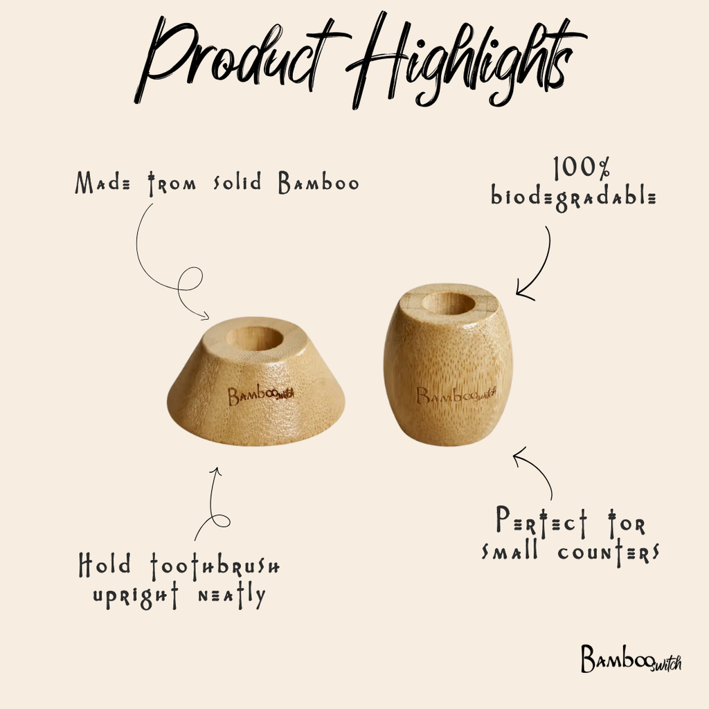 Bamboo Toothbrush Stand: Flat