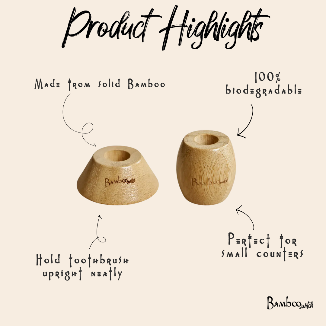 Bamboo Toothbrush Stand: Flat