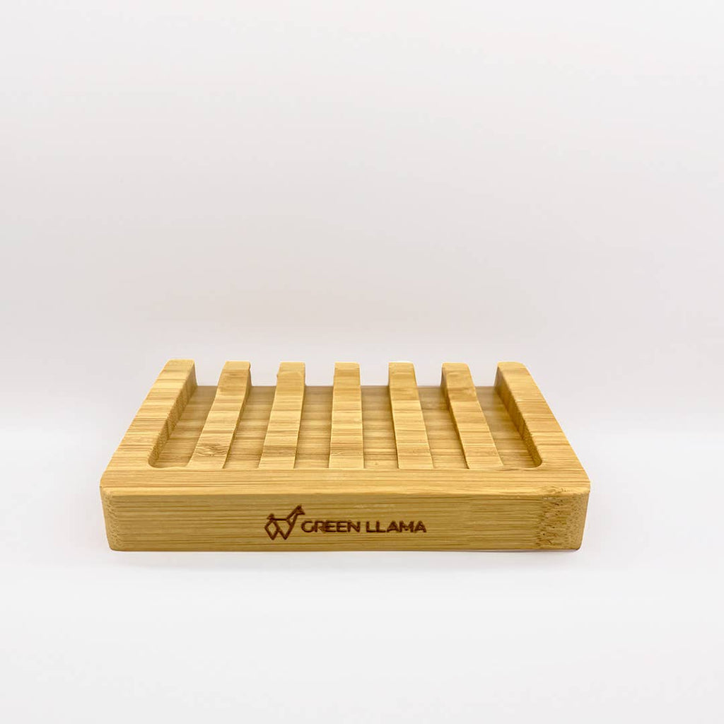 Bamboo Soap Holder with Llama Logo -