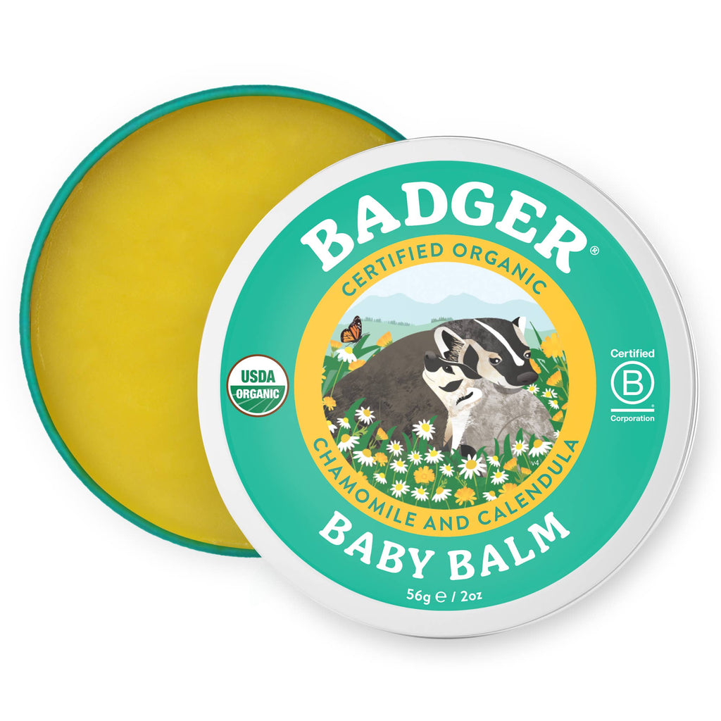 Badger Baby Balm, Soothes Diaper Rash, Cradle Cap & Dry Skin: 2 oz Tin
