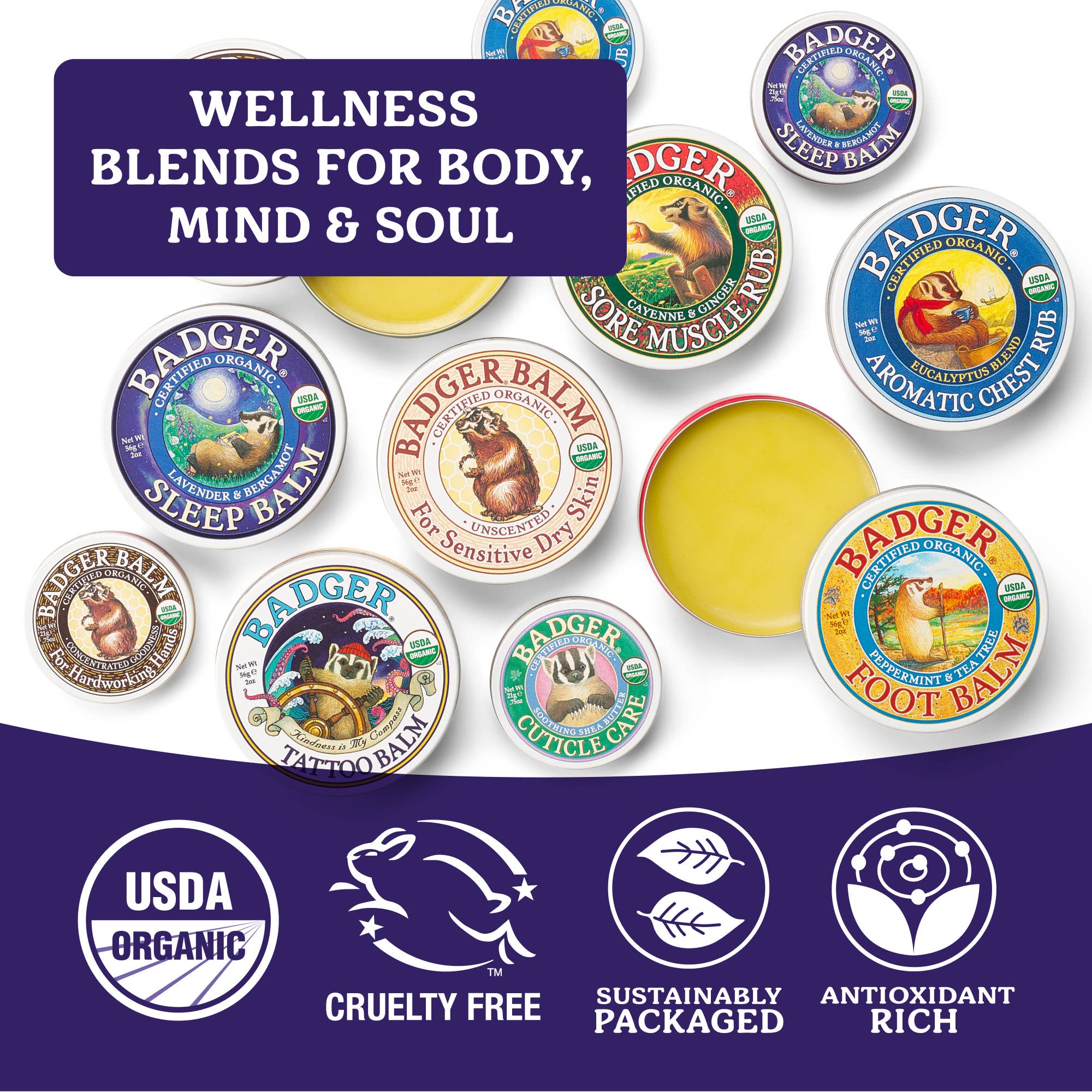 Badger Aromatic Chest Rub, Organic Chest Congestion Relief: 2 oz Tin