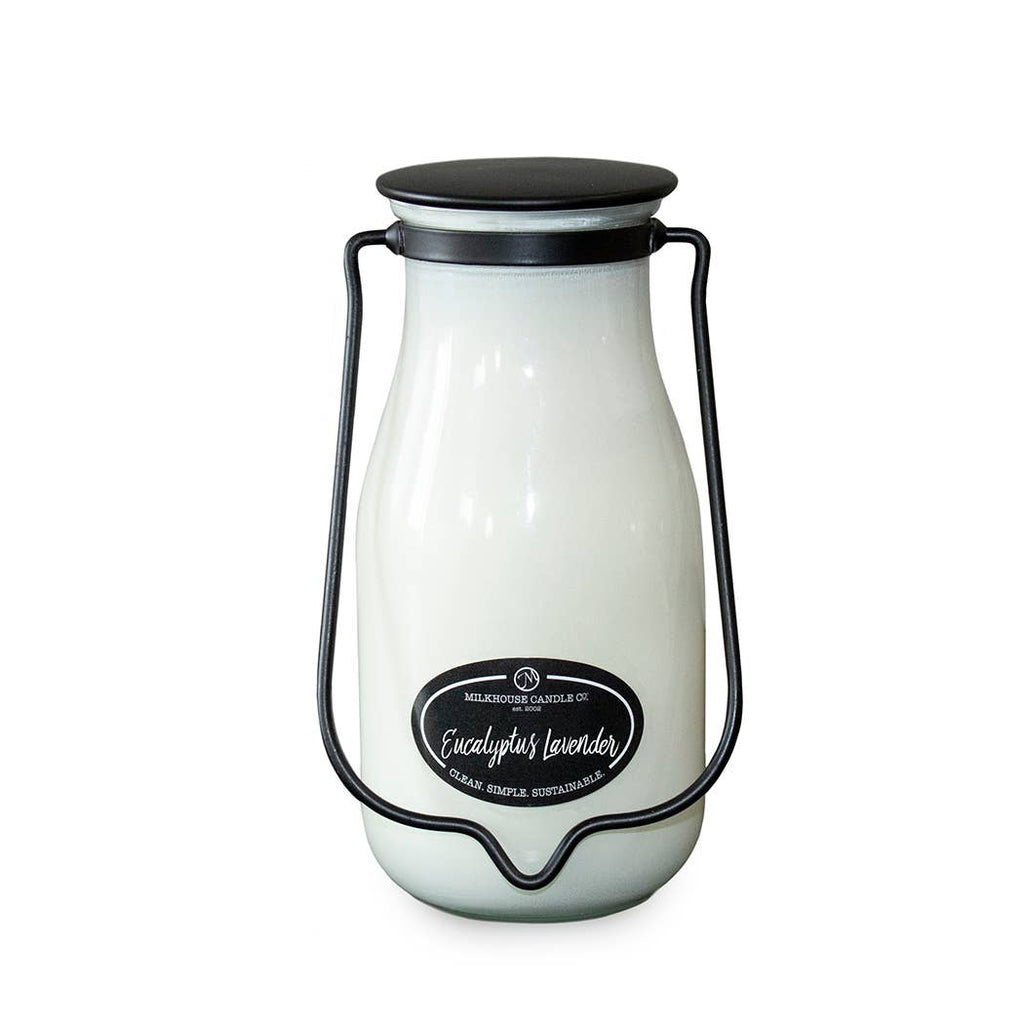 14 oz Milkbottle Candle: Eucalyptus Lavender