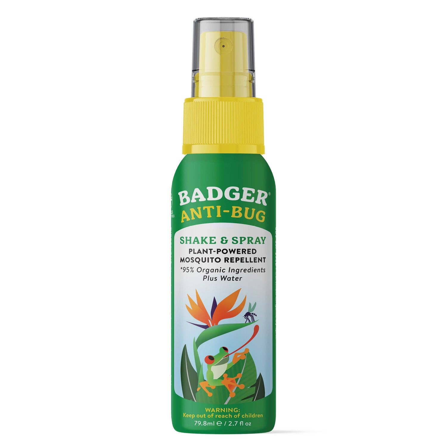 Badger Bug Spray, Mosquito Repellent, Organic & Deet-Free: 2.7 fl oz Aluminum Bottle
