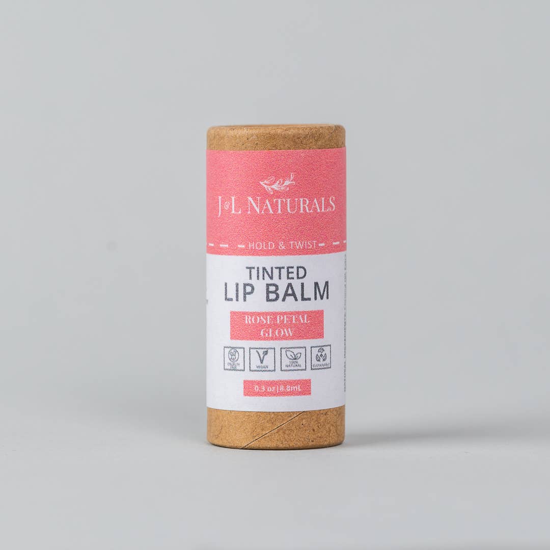 Natural Tinted Lip Balm - 5 Colors - Fall Hydration: Rose Petal Glow