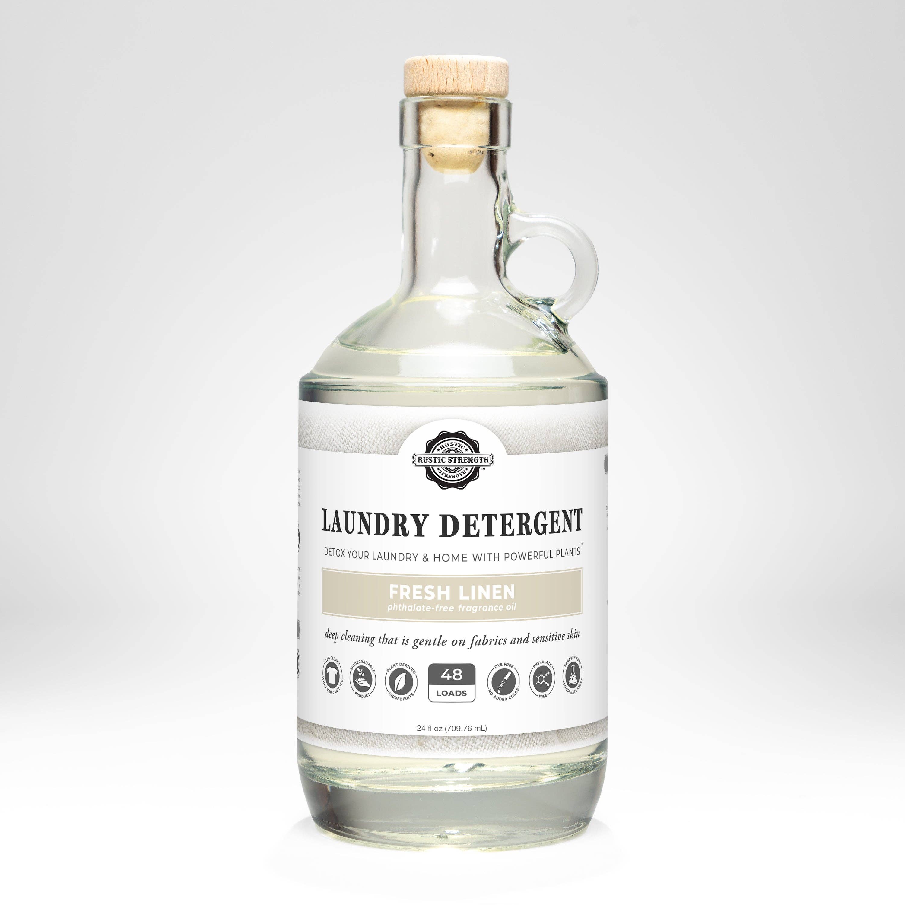 Laundry Detergent | 24 oz Glass Bottle: Fresh Linen