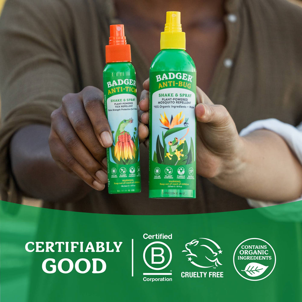 Badger Tick Spray, All Natural Tick Repellent, Deet-Free: 2.7 fl oz Aluminum Bottle