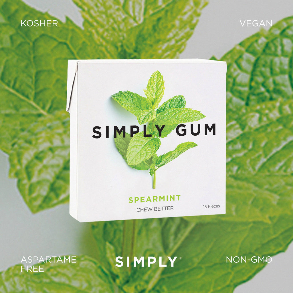 Spearmint Chewing Gum - Natural + Plastic-Free | 12 Pack