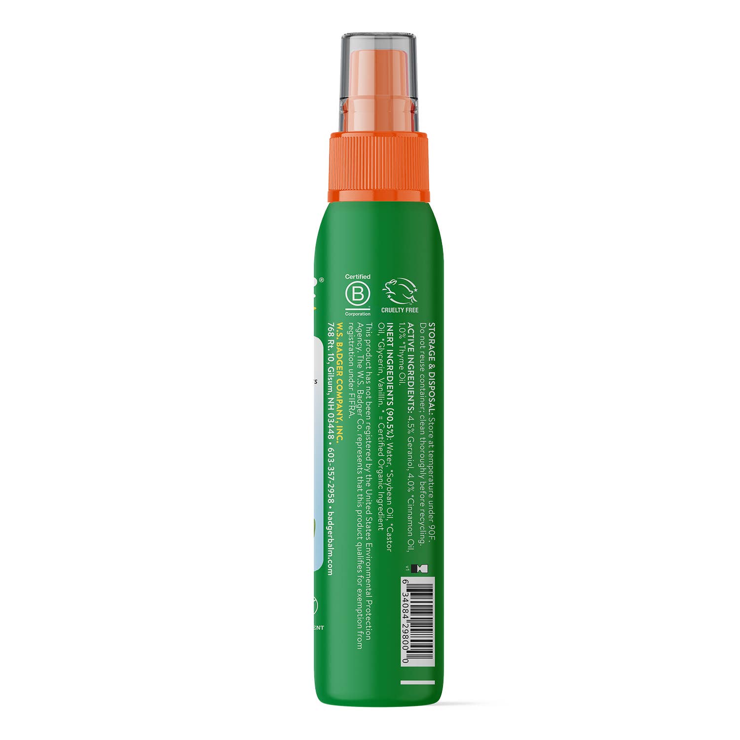 Badger Tick Spray, All Natural Tick Repellent, Deet-Free: 2.7 fl oz Aluminum Bottle