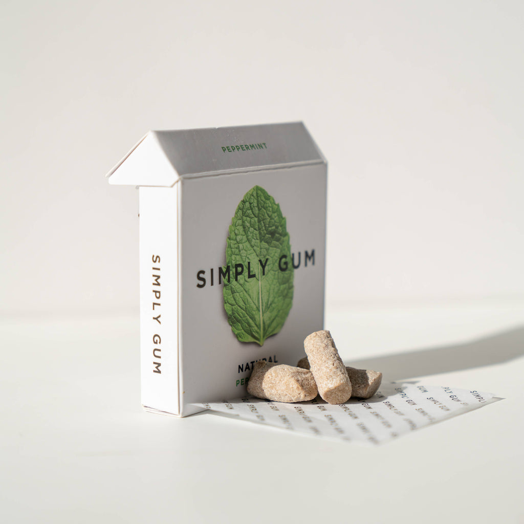 Peppermint Chewing Gum - Natural + Plastic-Free | 12 Pack