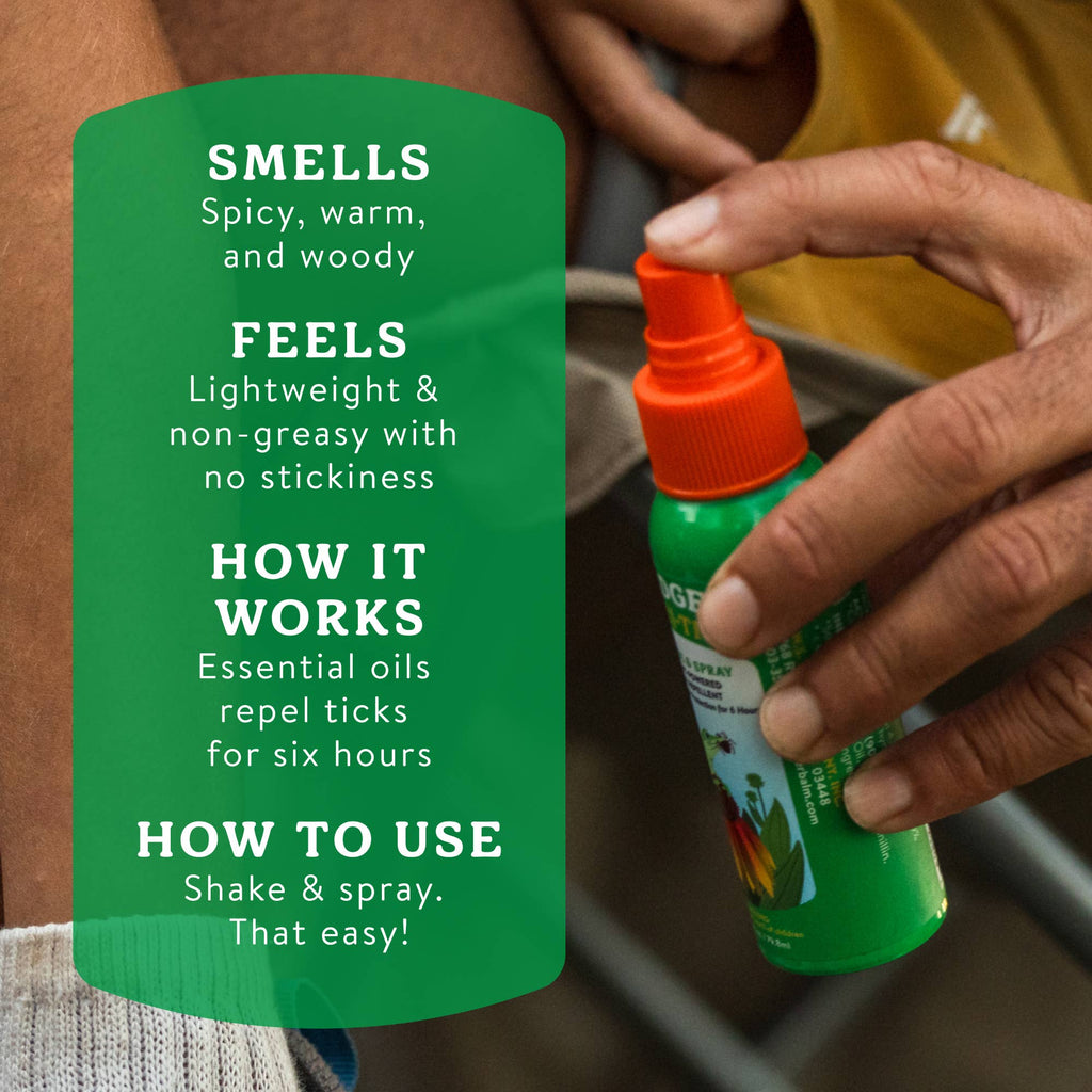Badger Tick Spray, All Natural Tick Repellent, Deet-Free: 2.7 fl oz Aluminum Bottle