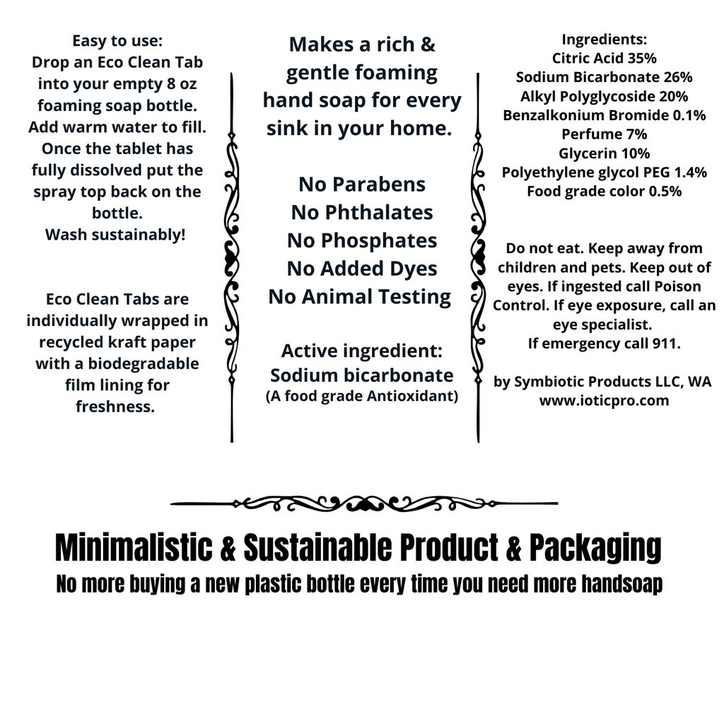 200 Eco Clean Tabs | Foaming Hand Soap | Bulk | No Label: Citrus Burst