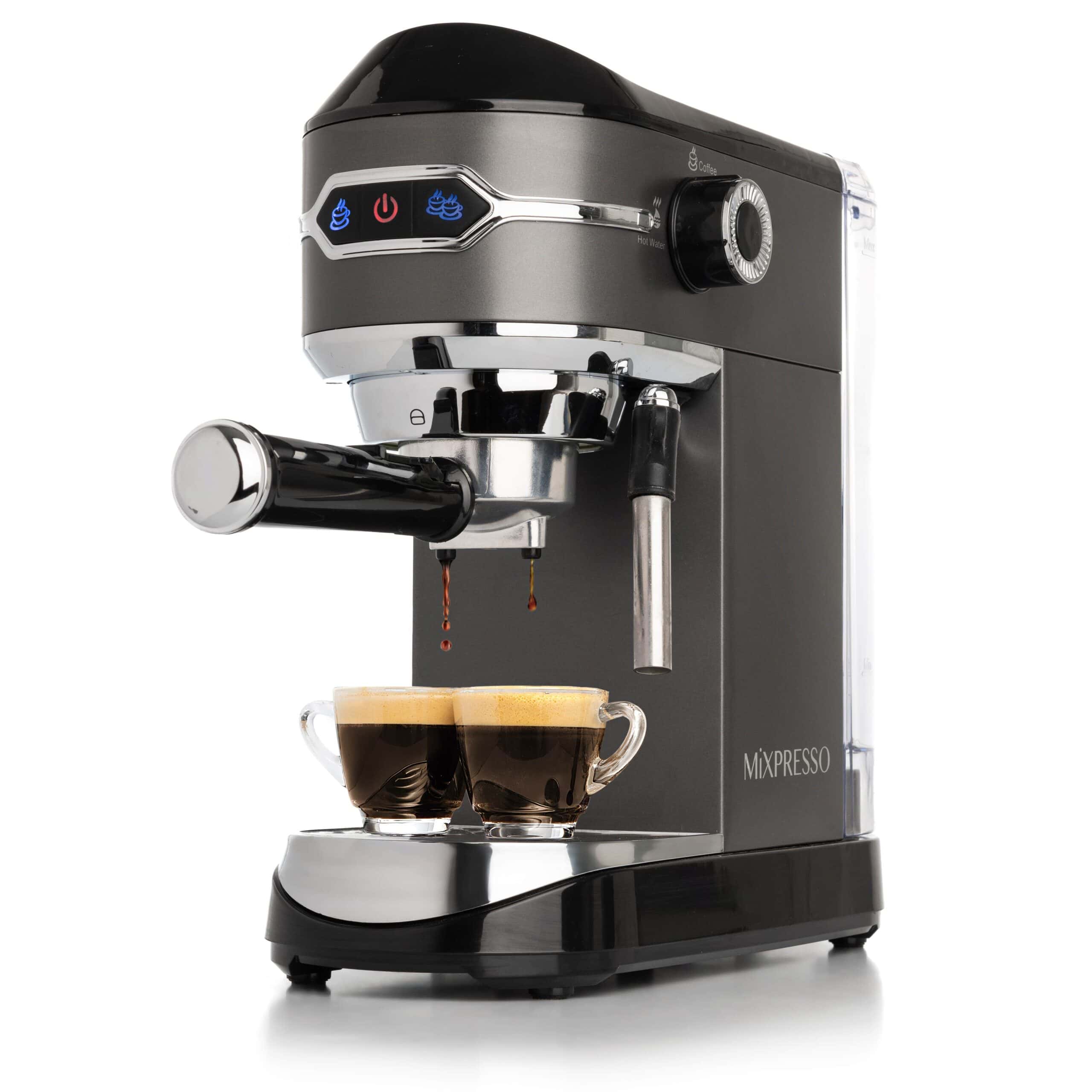 Mixpresso Espresso Maker, 15 Bar Espresso Machine With Milk Frother, Fast Heating Automatic Espresso Machine, Steam Wand For Latte and Cappuccino 37 Oz Removable Water Tank, 1450W Coffee Maker (Titanium Black)