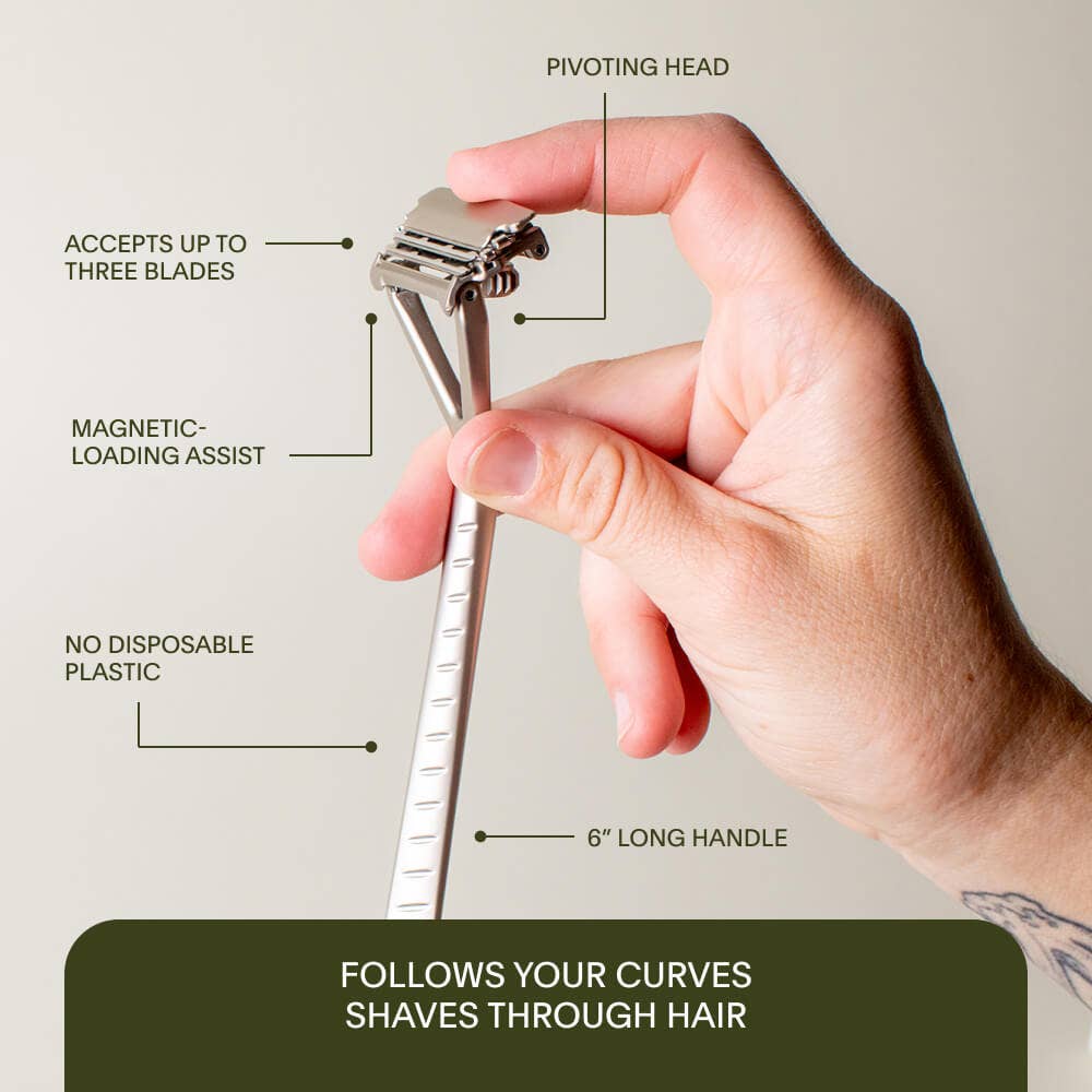 Leaf Razor - Multi-Blade, Pivoting Head Safety Razor: Prism