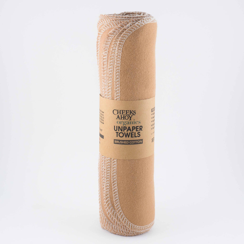 Non-Paper Towels - Organic Brushed Cotton : Oatmeal / 12-pk