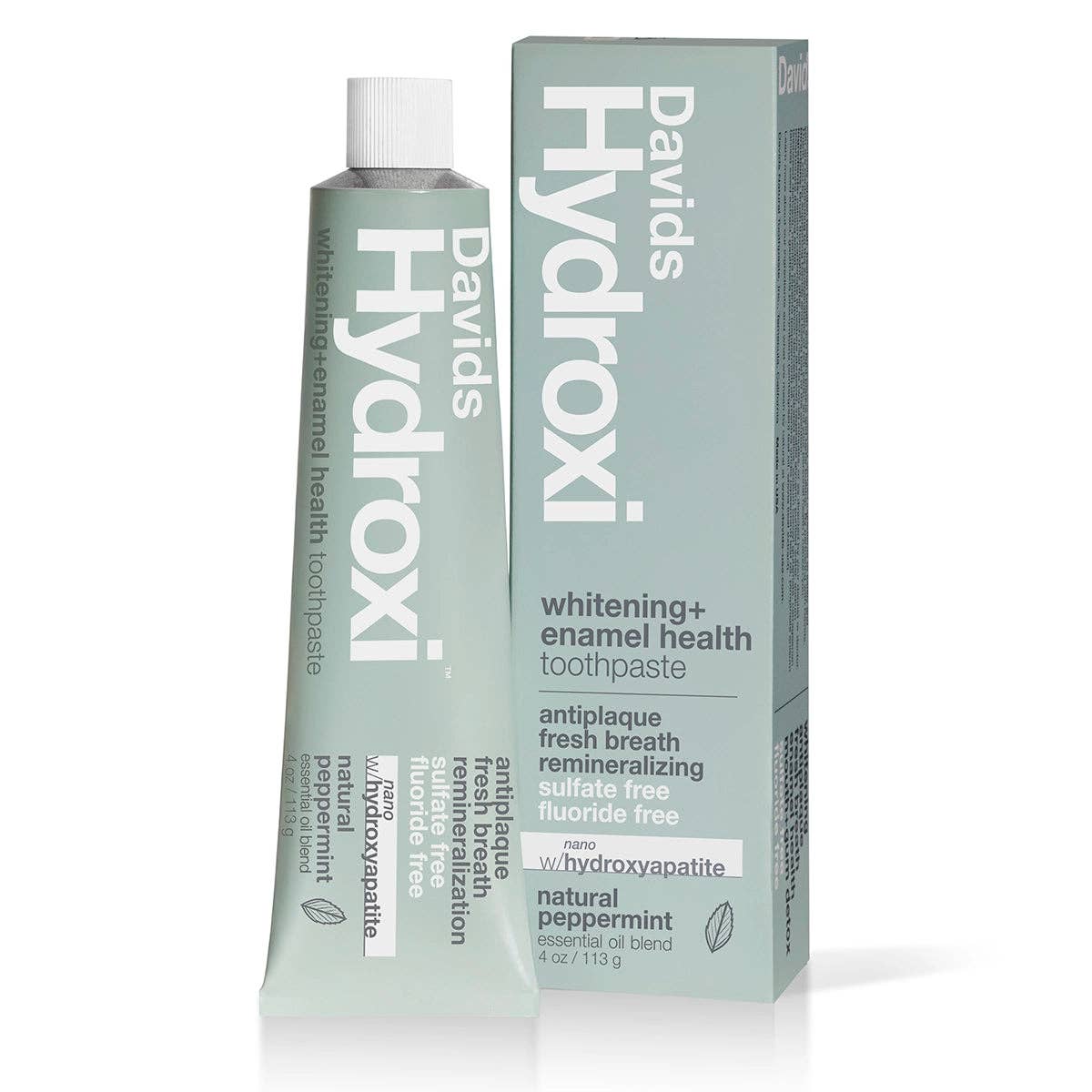 Davids Hydroxi™ whitening+enamel health nano hydroxyapatite premium toothpaste / peppermint: 4oz