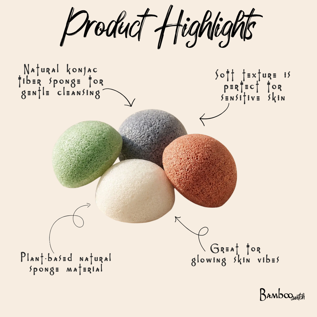 Natural Konjac Facial Cleansing Sponge | Earth Day Best: White