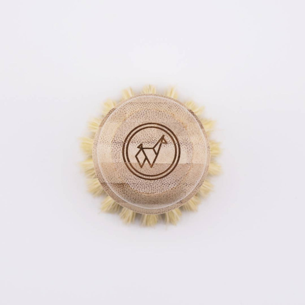 Dish Scrub Brush (Bamboo & Sisal) with Llama Logo