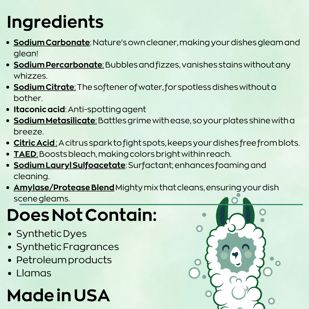 DishWasher Tabs / Refill oz Unscented, PVA Free