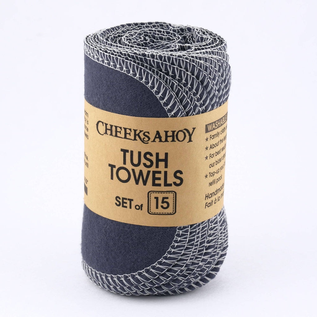 Tush Towels - Reusable Toilet Tissue: Black / 25-pack
