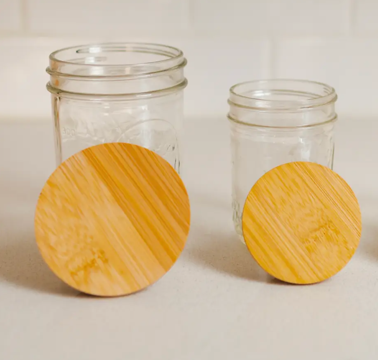 Bamboo Mason Jar Lid | Wide Mouth | Bestseller